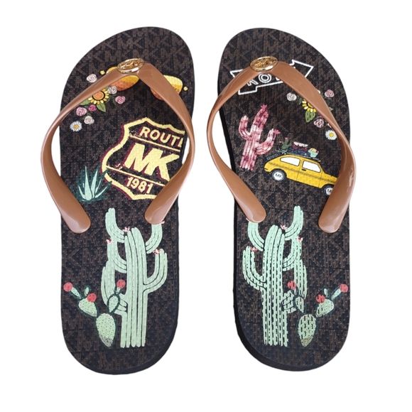 Michael Kors Size 11 Route MK Thong Flip Flops - Picture 4 of 13
